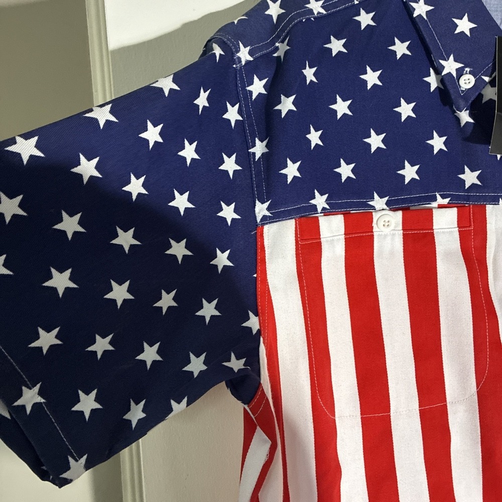 Biker Apparel Sturgis 2022 American Flag Button Up Shirt Size M NWT - Picture 11 of 12